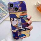 For iPhone 14 Plus Painted Pattern Precise Hole PC Phone Case(Working Comics) - 1