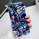 For iPhone 14 Plus Painted Pattern Precise Hole PC Phone Case(Purple Comics) - 1