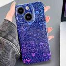 For iPhone 14 Plus Painted Pattern Precise Hole PC Phone Case(Blue Purple Graffiti) - 1