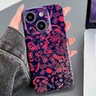 For iPhone 14 Plus Painted Pattern Precise Hole PC Phone Case(Black Red Graffiti) - 1