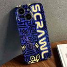 For iPhone 14 Plus Painted Pattern Precise Hole PC Phone Case(Blue SCR) - 1