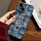 For iPhone 14 Painted Pattern Precise Hole PC Phone Case(Green Plaid) - 1