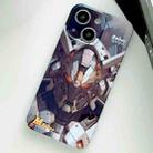 For iPhone 14 Painted Pattern Precise Hole PC Phone Case(Grey Robot) - 1