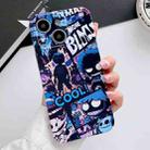 For iPhone 14 Painted Pattern Precise Hole PC Phone Case(Purple Comics) - 1