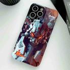 For iPhone 14 Pro Painted Pattern Precise Hole PC Phone Case(Orange Robot) - 1