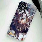 For iPhone 14 Pro Painted Pattern Precise Hole PC Phone Case(Grey Robot) - 1