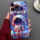 For iPhone 14 Pro Painted Pattern Precise Hole PC Phone Case(Orange White Astronaut) - 1