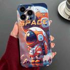 For iPhone 14 Pro Painted Pattern Precise Hole PC Phone Case(Orange Astronaut) - 1