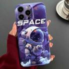 For iPhone 14 Pro Painted Pattern Precise Hole PC Phone Case(Purple Astronaut) - 1