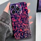 For iPhone 14 Pro Painted Pattern Precise Hole PC Phone Case(Black Red Graffiti) - 1