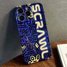 For iPhone 14 Pro Painted Pattern Precise Hole PC Phone Case(Blue SCR) - 1