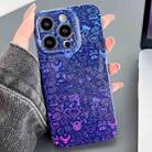 For iPhone 14 Pro Max Painted Pattern Precise Hole PC Phone Case(Blue Purple Graffiti) - 1