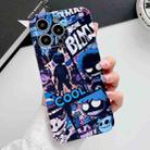 For iPhone 13 Pro Max Painted Pattern Precise Hole PC Phone Case(Purple Comics) - 1