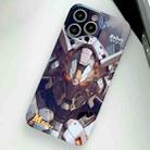 For iPhone 13 Pro Painted Pattern Precise Hole PC Phone Case(Grey Robot) - 1