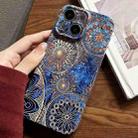 For iPhone 13 Painted Pattern Precise Hole PC Phone Case(Abstract Flower) - 1