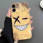 For iPhone 12 Painted Pattern Precise Hole PC Phone Case(Yellow Background Smiling) - 1