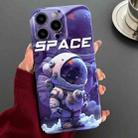 For iPhone 12 Pro Painted Pattern Precise Hole PC Phone Case(Purple Astronaut) - 1