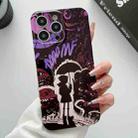 For iPhone 11 Pro Max Painted Pattern Precise Hole PC Phone Case(Black Purple Umbrella Boy) - 1
