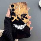 For iPhone 11 Painted Pattern Precise Hole PC Phone Case(Black Yellow Smiling) - 1