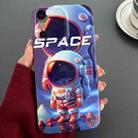 For iPhone X / XS Painted Pattern Precise Hole PC Phone Case(Orange White Astronaut) - 1