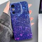 For iPhone X / XS Painted Pattern Precise Hole PC Phone Case(Blue Purple Graffiti) - 1