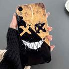 For iPhone X / XS Painted Pattern Precise Hole PC Phone Case(Black Yellow Smiling) - 1