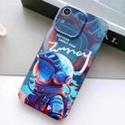 For iPhone XR Painted Pattern Precise Hole PC Phone Case(Blue Paint Astronaut) - 1