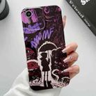 For iPhone XR Painted Pattern Precise Hole PC Phone Case(Black Purple Umbrella Boy) - 1