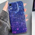 For iPhone XR Painted Pattern Precise Hole PC Phone Case(Blue Purple Graffiti) - 1