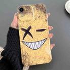 For iPhone XR Painted Pattern Precise Hole PC Phone Case(Yellow Background Smiling) - 1