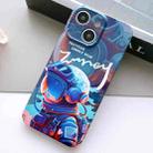 For iPhone 15 Painted Pattern Precise Hole PC Phone Case(Blue Paint Astronaut) - 1