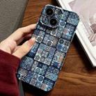 For iPhone 15 Painted Pattern Precise Hole PC Phone Case(Green Plaid) - 1