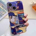 For iPhone 15 Painted Pattern Precise Hole PC Phone Case(Working Comics) - 1