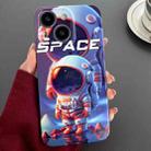 For iPhone 15 Painted Pattern Precise Hole PC Phone Case(Orange White Astronaut) - 1