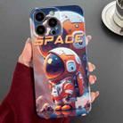For iPhone 15 Pro Painted Pattern Precise Hole PC Phone Case(Orange Astronaut) - 1