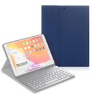 For iPad Air (2019) Electric Pressed Horizontal Flip Leather Case with Pen Slot & Holder without Keyboard(Dark Blue) - 1