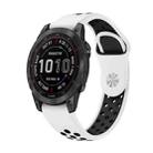 For Garmin Instinct 2 Solar Sports Breathable Silicone Watch Band(White+Black) - 1