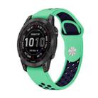 For Garmin Instinct 2 Solar Sports Breathable Silicone Watch Band(Mint Green+Midnight Blue) - 1