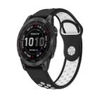 For Garmin Instinct 2 Solar Sports Breathable Silicone Watch Band(Black+White) - 1