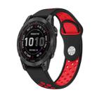 For Garmin Epix Pro 47mm Sports Breathable Silicone Watch Band(Black+Red) - 1