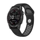 For Garmin Epix Pro 47mm Sports Breathable Silicone Watch Band(Black+Grey) - 1