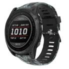 For Garmin Instinct 2X Solar Camouflage Printed Silicone Watch Band(Black+Digital Camouflage) - 1