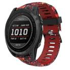 For Garmin Instinct 2X Solar Camouflage Printed Silicone Watch Band(Red+Jellyfish Camouflage) - 1