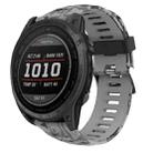 For Garmin Enduro 2 Camouflage Printed Silicone Watch Band(Grey+Army Camouflage) - 1