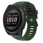 For Garmin Fenix 7 Pro 51mm Camouflage Printed Silicone Watch Band(Army Green+Army Camouflage) - 1