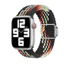 For Apple Watch SE 2022 44mm Nylon Loop Magnetic Buckle Watch Band(Black Rainbow) - 1