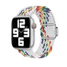 For Apple Watch Series 10 46mm Nylon Loop Magnetic Buckle Watch Band(White Rainbow) - 1