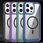 For iPhone 11 MagSafe Carbon Fiber Transparent Back Panel Phone Case(Purple) - 2