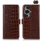 For Huawei Nova 11 Pro / 11 Ultra Crocodile Top Layer Cowhide Leather Phone Case(Brown) - 1