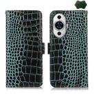 For Huawei Nova 11 Crocodile Top Layer Cowhide Leather Phone Case(Green) - 1